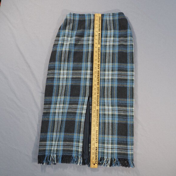 Vintage J London Blue Plaid Maxi Skirt - Picture 6 of 11